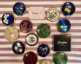 Vintage Estee Lauder Powder Compact: Gold & Mother of Pearl Pocket