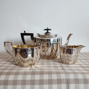 Vintage EPNS A1 Silver Plated Tea Set – 3 Piece Set – Teapot, Sugar Bowl & Creamer