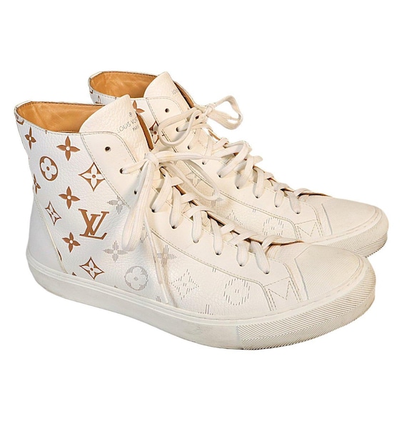 Louis Vuitton Split Monogram White Leather High T… - image 1