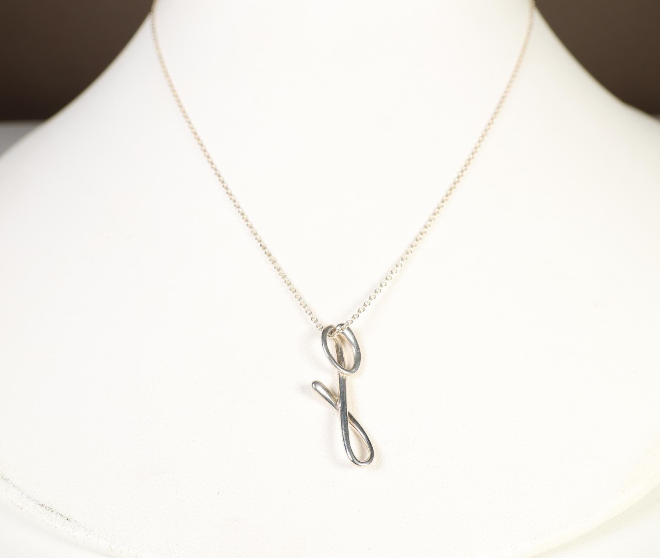 Silver Necklace Tiffany Letter G Necklace Tiffanys Letter Necklace