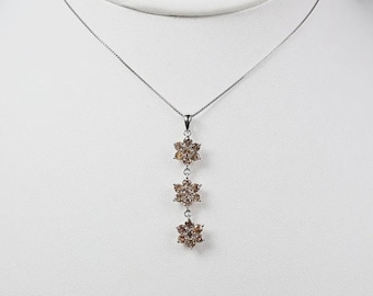 1カラット天然ダイヤモンドペンダントネックレス 18Kホワイトゴールド