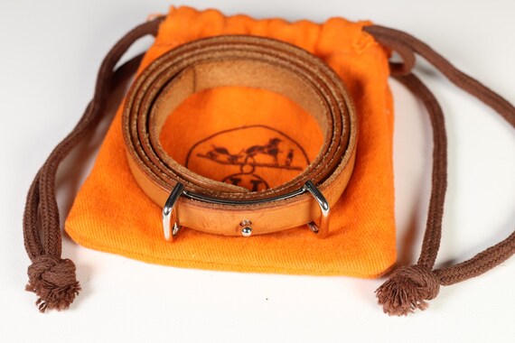 HERMES レザーラップブレスレット ブラウン　ネピ　オレンジ HERMES レザーラップブレスレット ブラウンネピオレンジ