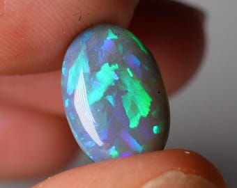 Natural Australian Black Opal 3.66ctw Loose Gemstone Fine Jewelry 3AA