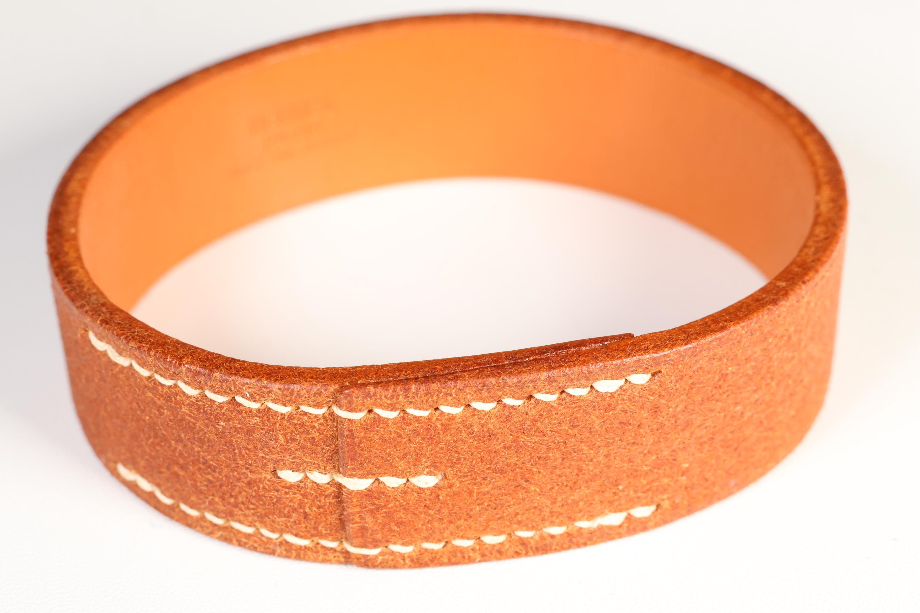 エルメス HERMES プールトゥール本革ブレスレット レザー プール