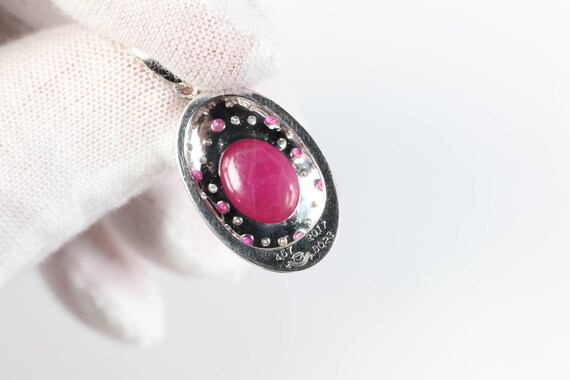 Platinum, Natural Ruby & Diamond Ring 5.07ctw, 5.… - image 4