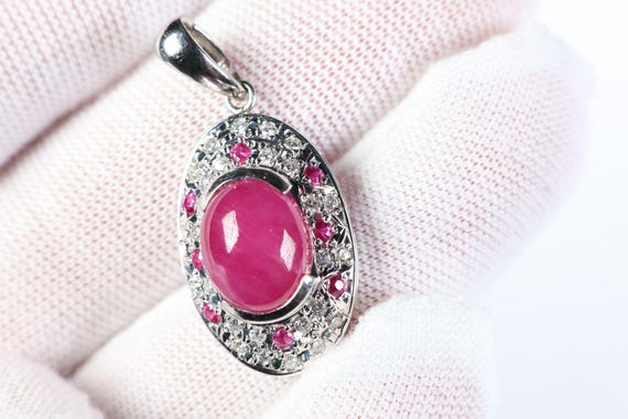 Platinum, Natural Ruby & Diamond Ring 5.07ctw, 5.… - image 3