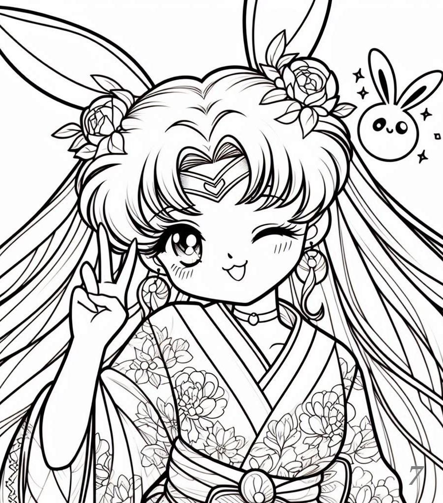 レア！セーラームーン 韓国ぬりえ セーラームーンぬり絵、43ページ - Etsy 日本