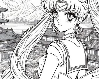 セーラームーンぬり絵、43ページ - Etsy 日本