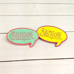 Bilingual Enamel Pin, Español Lapel Pin, Latinx Enamel Pin