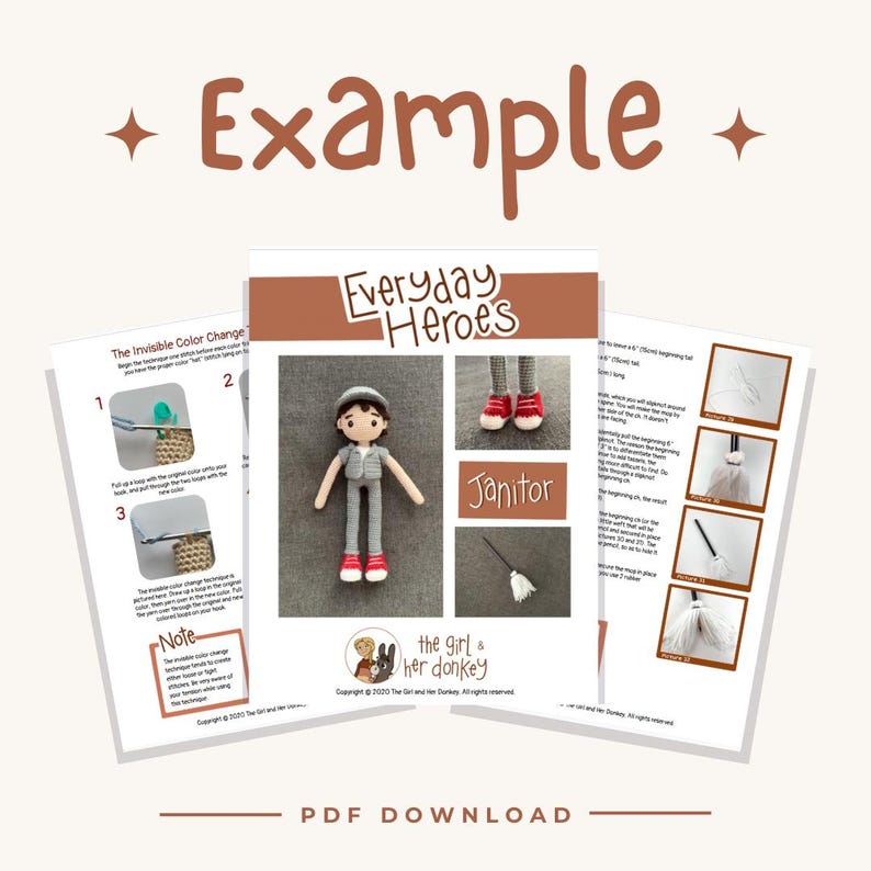 Janitor Pattern English PDF Download Crochet Pattern Everyday Heroes: Janitor | Crochet ...