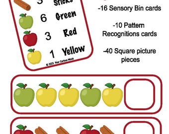 Apple Pie Sensory Bin Printable | Fall Toddler Activity (Digital Download)