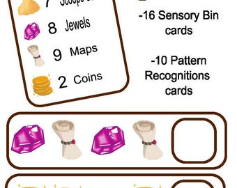 Treasure Hunt Sensory Bin and Patterns