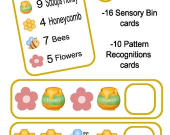 Honey Bee Sensory Bin and Pattern Cards