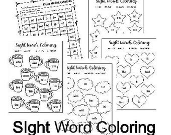 Sight Word Coloring Pages – 23 Fun & Educational Worksheets (Digital Download)