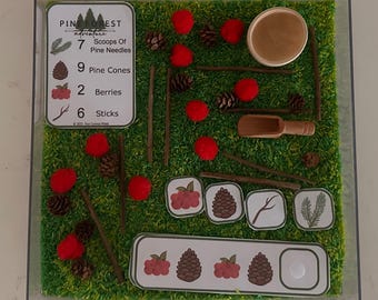Winter Forest Sensory Bin Kit | Montessori Toddler Activity