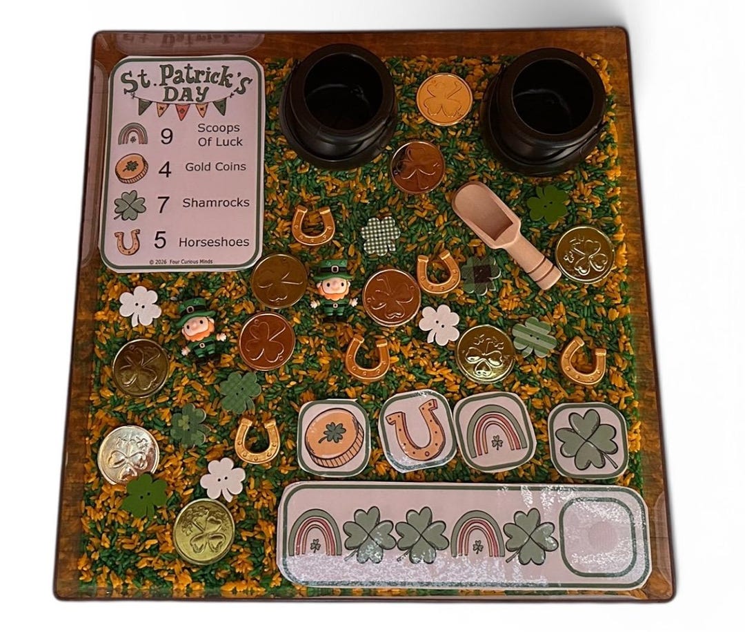 St Patrick’s Day Sensory Bin Kit | Leprechaun Gold Hunt | Preschool ...