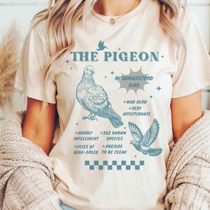 鳩シャツ、鳩好きへのギフト、面白い鳩Tシャツ、レトロな鳩Tシャツ、鳥好きへのギフト、鳩グラフィックシャツ、男性・女性へのギフト
