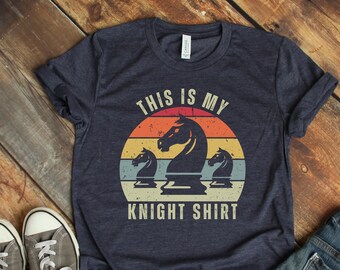 This is my Knight Shirt, Funny Chess Lover Tee, Unisex Chess Player T-Shirt, Retro Chess T Shirt, Chess Gift, Chess Club Shirt, Gambit Shirt