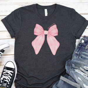 She is Worthy Bow Shirt, Cute Women&#39;s Christian Shirts, Christian Coquette Shirt, Girly Faith Shirt, Pink Bow Christian Tee, Proverbs 31