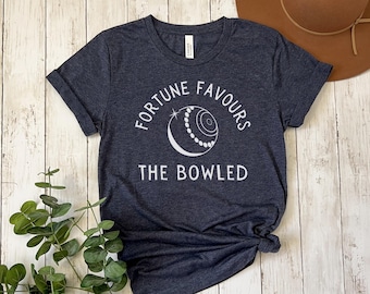 Funny Lawn Bowls Shirt, Fortune Favours The Bowled T-Shirt, Unisex Lawn Bowls Shirt, Lawn Bowls Gift, Grandpa Grandma Bowling Shirt