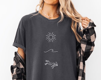 Comfort Colors® Scuba Diving Shirt, Sun Ocean Scuba Diver T-Shirt, Summer Shirt, Beach Shirt, Summer Vacation Tee, Gift for Scuba Diver