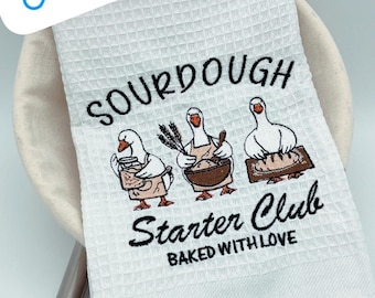 Sourdough Starter Club Towel: Baker Gift, Kitchen Decor