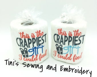 Embroidered Toilet Paper: Funny Gag Gift, White Elephant Gift