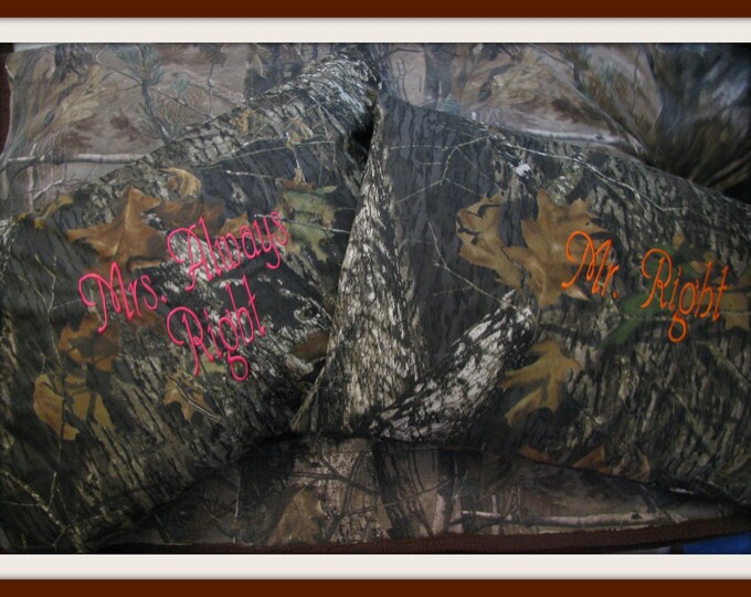 Personalized Mossy Oak Camo Pillow Case Set Etsy
