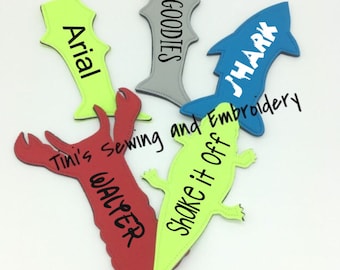 Shark, Alligator, Lobster Popsicle Sleeve: Neoprene Insulated Holder, Personalized Option
