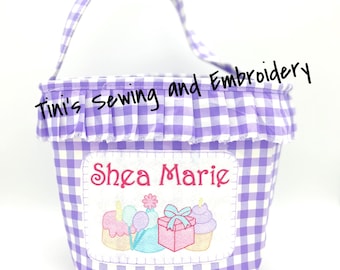 Custom Gingham Birthday Gift bag, Plaid colors