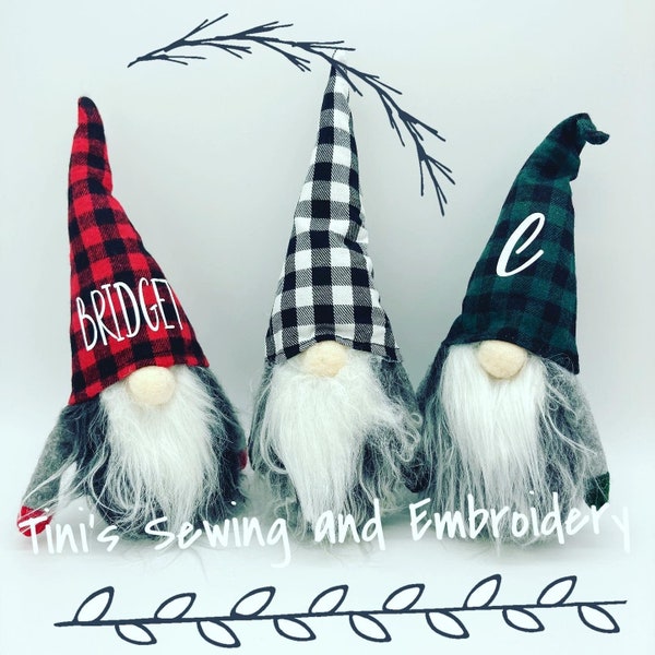 Plaid  Gnomes, Plaid Seasonal Decor, personalized Gnome, Home Décor