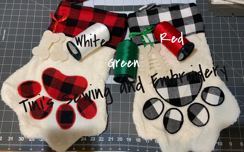 personalized Pet Christmas Stocking, Sherpa Fleece Plaid Pet Stocking, Dog Stocking, Cat Stocking, Christmas fur friend Stocking image 5