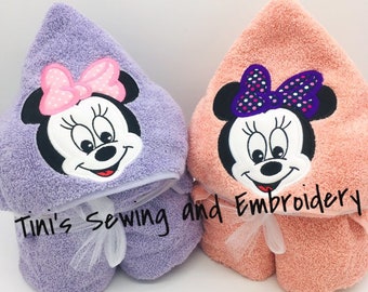 Minnie Mouse Hooded Towel: Personalized Girl's Bath & Pool Cover-up