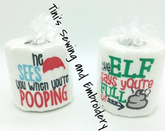 Embroidered Toilet Paper: Funny Gag Gift
