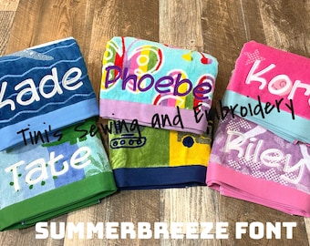 Custom Beach Towels, Personalized Cotton Beach Towels, Soft Absorbent Large Kids Towels, Birthday Party Custom Towels