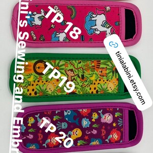 Fundas para paletas de helado, bolsas coloridas para guardar paletas de hielo, soportes reutilizables y lavables para paletas de helado para niños, en blanco o personalizados. imagen 4