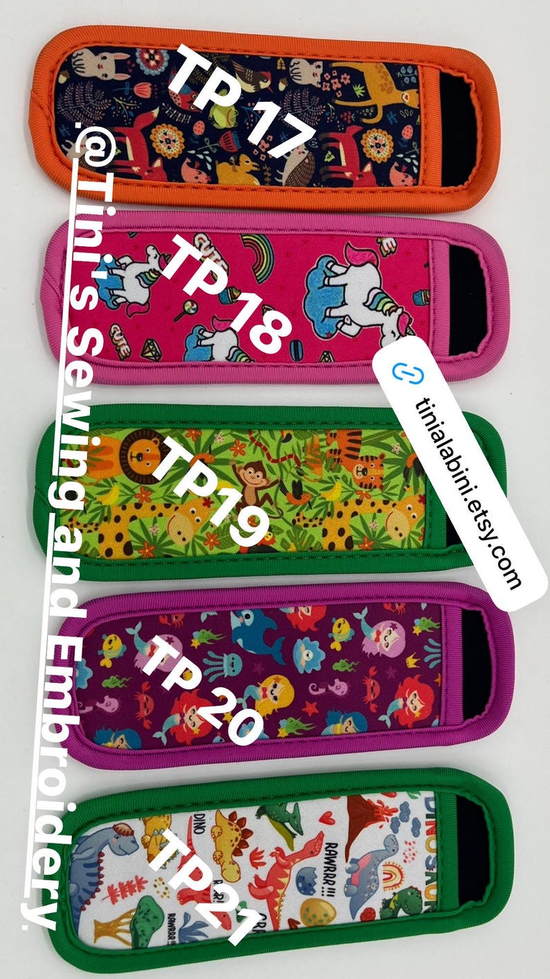Fundas para paletas de helado, bolsas coloridas para guardar paletas de hielo, soportes reutilizables y lavables para paletas de helado para niños, en blanco o personalizados. imagen 4