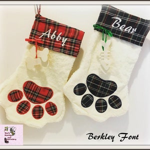 Pet Christmas Stocking Dog Stocking Cat Stocking Christmas fur friend Stocking Family Pet Stocking, Custom personalized embroidered Pet Name