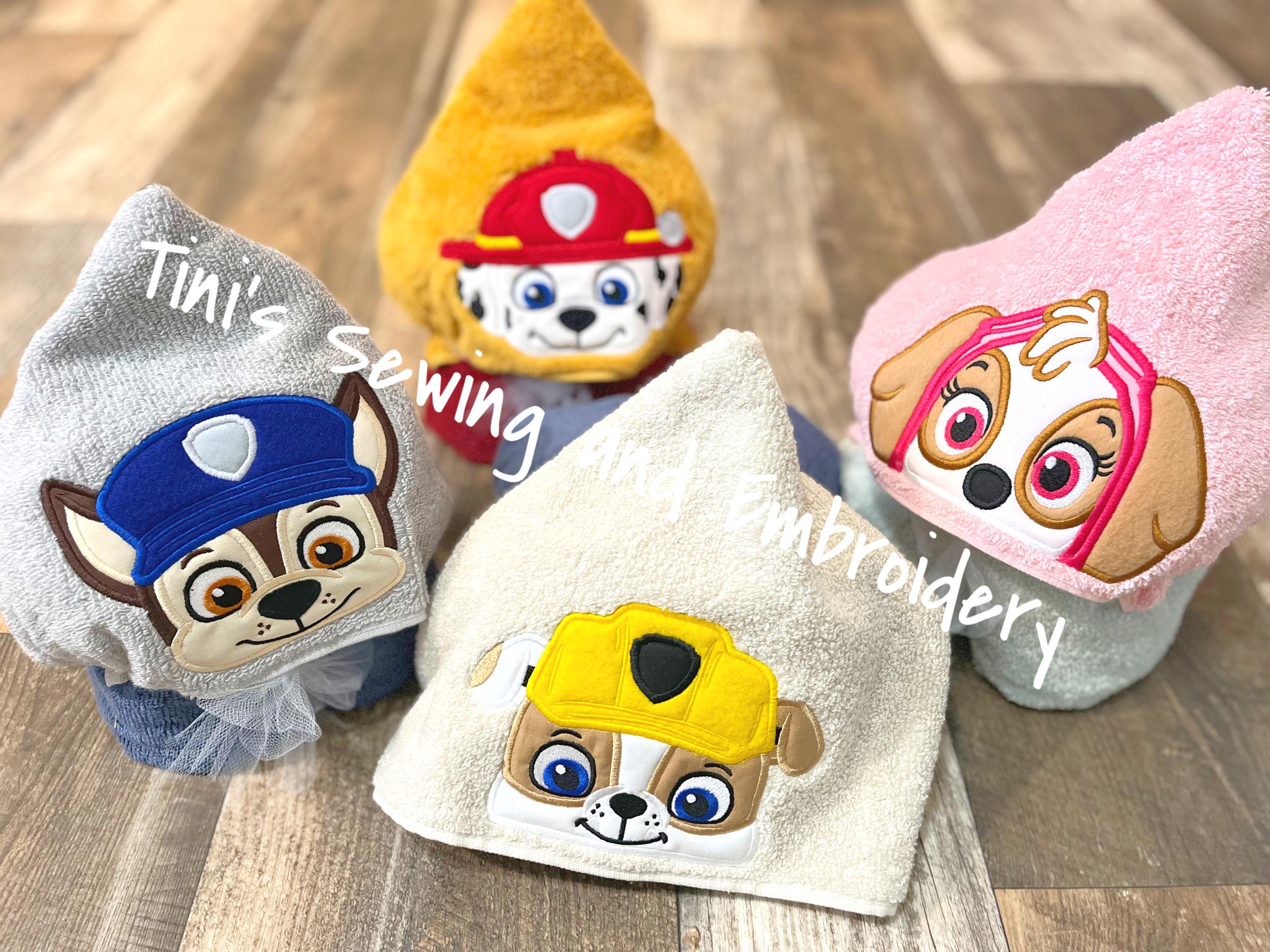 Kids Hooded Bath towel Bath Towel Pool Beach Towel Police Firefighter Construction Helicopter Pup Towel personalized Towel, Custom Baby Gift
