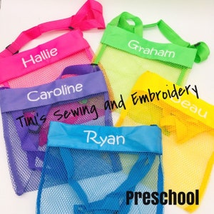 Customizable Seashell Mesh Bag for Kids in 13 Vibrant Colors - Perfect for Collecting Shells  Child Size  Shell Bag Party Favor Bag