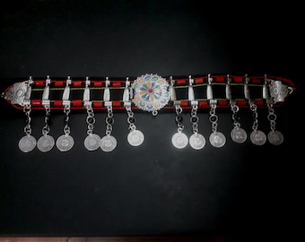 Ceinture Ancienne En Argent Massif - Style Traditionnel Chaoui - Pièce Antique