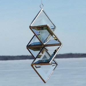 3D Clear Geometric Stained Glass Star Ornament Suncatcher image 8