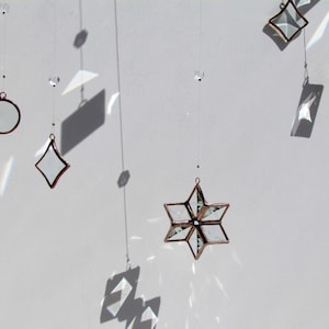 Geometric Mobile of Glass Crystal and Copper image 1
