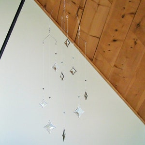 All Stars Hanging Mobile Clear Glass Crystal and Silver Colors image 4