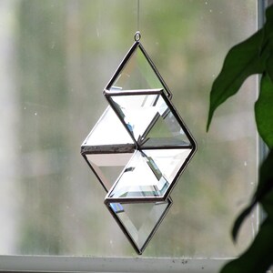 3D Clear Geometric Stained Glass Star Ornament Suncatcher image 4