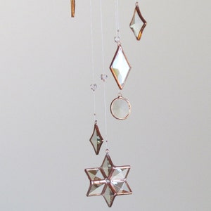 Geometric Mobile of Glass Crystal and Copper image 2