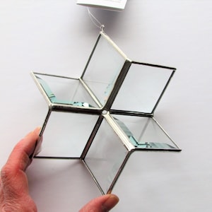 3D Clear Geometric Stained Glass Star Ornament Suncatcher image 6