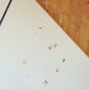 All Stars Hanging Mobile Clear Glass Crystal and Silver Colors image 3