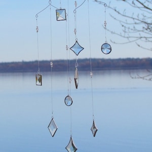 Geometric Glass and Crystal Hanging Mobile