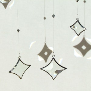 All Stars Hanging Mobile Clear Glass Crystal and Silver Colors image 5